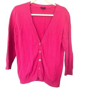Talbots Vibrant Pink Women's Cardigan Sweater Office Layer Church Sz S